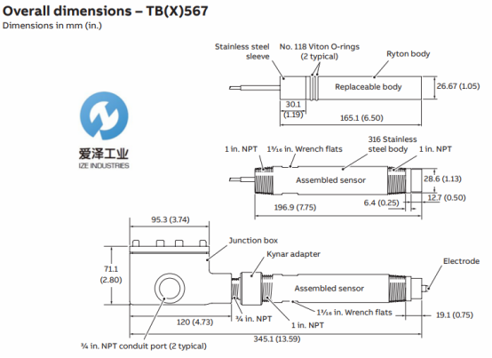 ABB PH电极TB567系列 爱泽工业 izeindustries.png